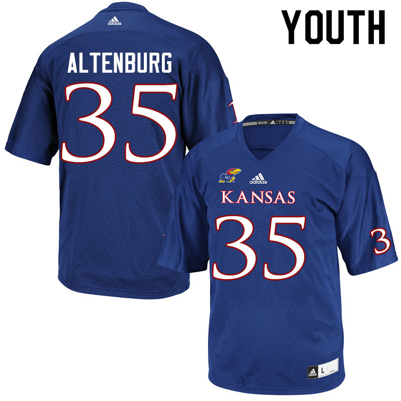 Youth #35 Karl Altenburg Kansas Jayhawks College Football Jerseys Sale-Royal
